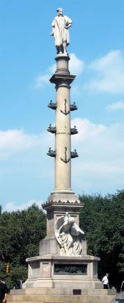 MONUMENTAL BATTLE RAGES OVER MONUMENTS The city's 76-foot tall monument to explorer Christopher Columbus, which stands atop a granite column in Columbus Circle, has been targeted by anti-colonialist activists who are demanding its removal because of the Genoan's exploitative treatment of the country's indigenous population. Photo: Marcel Rene Kalt, via Wikimedia Commons