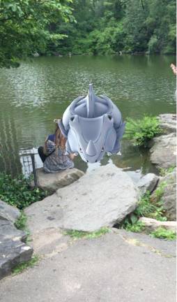 navigating the tall grass Rhyhorn by the Pond. Photo: Silas White