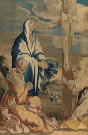 textile art in the cathedral The Barberini tapestries, scenes from the Life of Christ: Detail from "The Crucifixion." Photo: John Bigelow Taylor