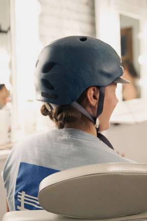Helmet hair: Biking styles for women Cyclist Lucy Robson with the perfect helmet do. Photo: Ryan Segedi  