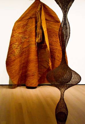 Modern Girl Power A dense, pendulous weaving by Magdalena Abakanowicz couldn’t be more different from Ruth Asawa's floating forms, yet both were part of a movement to relocate fiber from the craft shelf to the art gallery. Photo: Adel Gorgy