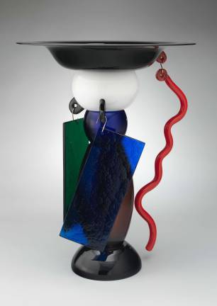 A Design Visionary Ettore Sottsass (Italian, 1917-2007). "Effira Vase," 1986. Glass. H. 19-3/4 x W. 15 x D. 14-3/4 in. The Metropolitan Museum of Art, Gift of Daniel Wolf, 2017 © Studio Ettore Sottsass Srl