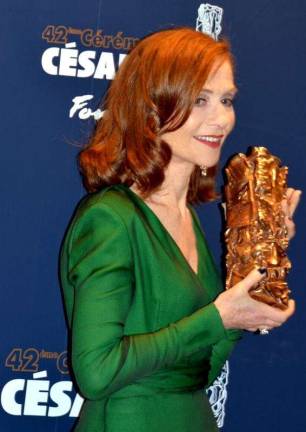 future perfect Isabelle Huppert at the César awards ceremony in February. Photo: Georges Biard