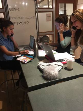 City teens seize the moment Members of Coalition Z, a political action group founded by three students from The Dalton School, placed calls to their representatives to voice their opposition to cabinet appointments and executive orders that have defined the first weeks of President Donald Trump's tenure. Photo: Zoe Davidson  