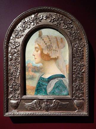 Fantastic Beasts and Femmes Fatale Armand Point's "Legendary Princess" from 1895 with its elaborately carved frame and profile portrait recalls Renaissance tropes. Photo: Adel Gorgy