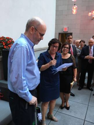 remembering conan freud Conan Freud with Iris Weinshall, former NYC Department of Transportation Commissioner. Photo courtesy of Judith Pincus