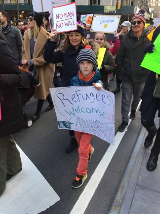 Religious leaders react to travel ban Church Street and Trinity Place on Sunday afternoon. Photo: Val Castronovo