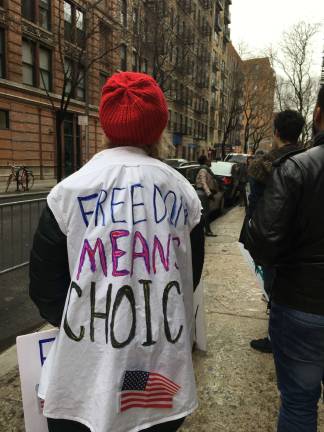 Pro-choice rallies increase A pro-choice demonstrator at a Saturday rally countering a similar gathering by anti-abortion activistgs outside the Planned Parenthood clinic on Bleecker Street. Photo: Claire Wang