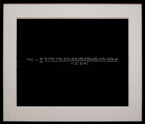 art, by the numbers The Macdonald Equation, which Freeman Dyson called "the most beautiful thing that I ever discovered. It belongs to the theory of numbers, the most useless and ancient branch of mathematics." Photo: Adel Gorgy
