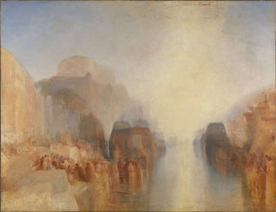 turner’s harbor views J.M.W. Turner. "The Harbor of Brest: The Quayside and Château," ca. 1826–28. Oil on canvas, 68 x 88 inches. Tate; accepted by the nation as part of the Turner Bequest, 1856. © Tate, London 2016