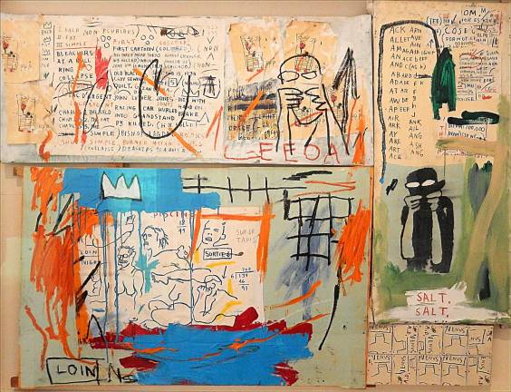 A Dialogue Across Centuries Jean-Michel Basquiat, "Piscine Versus the Best Hotels (or Various Loin)," 1982, Schorr Family Collection. Photo: Adel Gorgy