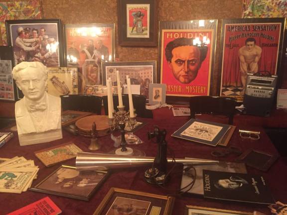 A séance at Houdini’s home Houdini's personal belongings were spread out across the table. Photo: Carson Kessler
