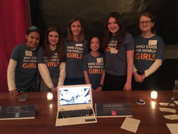 up to code GirlCoders from left to right: Sofia Basilio, Chaya Trapedo, Kayla Massick, Georgia Green, Camille Lurie, Emerson Davis. Photo: Lorraine Duffy Merkl