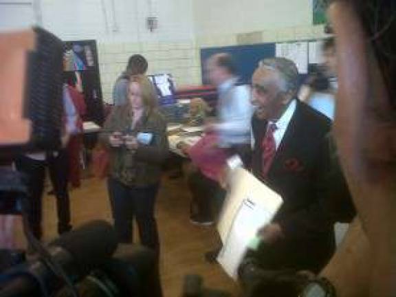 Incumbent Rep. Charlie Rangel Links Himself to Obama on Primary Day