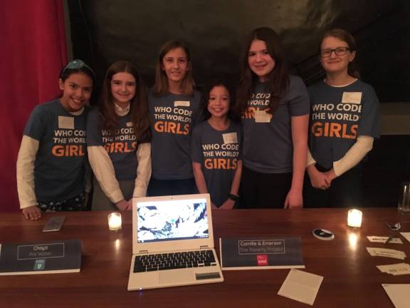 up to code GirlCoders from left to right: Sofia Basilio, Chaya Trapedo, Kayla Massick, Georgia Green, Camille Lurie, Emerson Davis. Photo: Lorraine Duffy Merkl