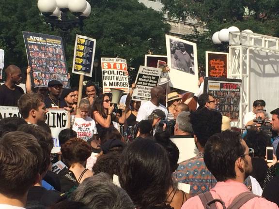 NYC Protests police shootings News Demonstrators at a protest march in Union Square. Photo by Jere Keys via flickr