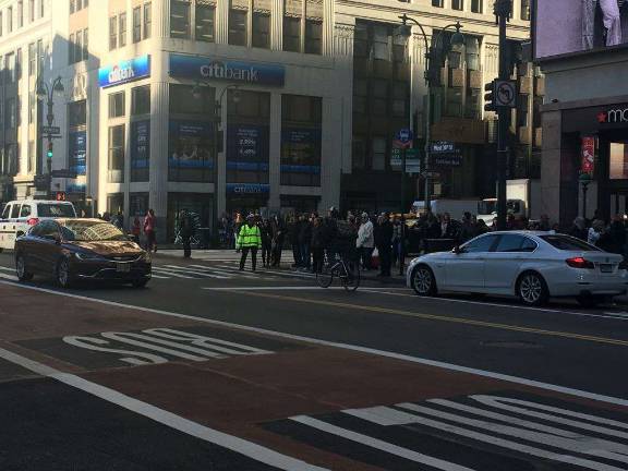 Manhattan's 16 most dangerous intersections The intersection of Seventh Avenue and 34th Street, the sixth most dangerous in the city, according to data compiled by a CUNY Baruch student. Photo: Madeleine Thompson