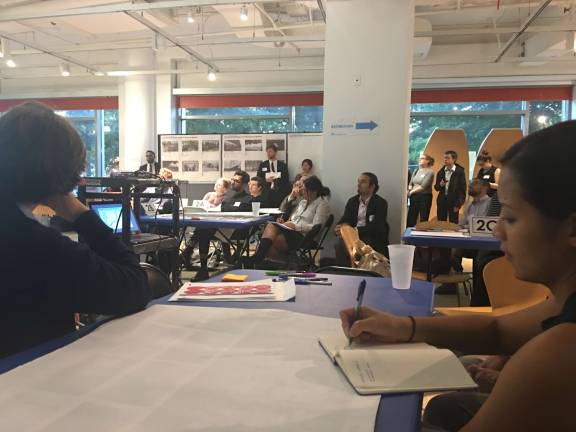 city prepares for climate change Participants at a workshop of the Lower Manhattan Coastal Resiliency project on Oct. 6. Photo: Madeleine Thompson
