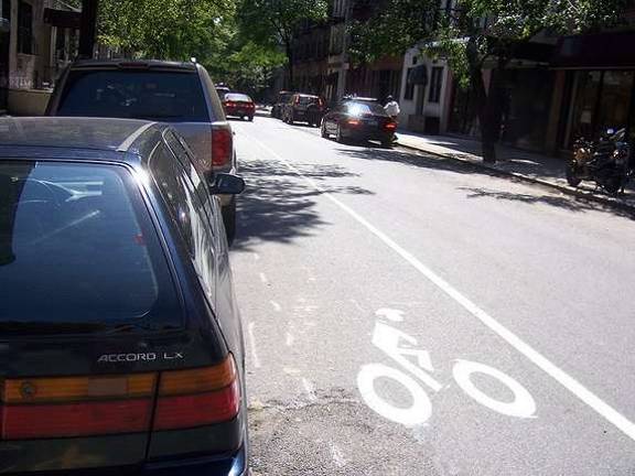 work on bike lanes begins news Community Board 8 rejected a plan to add bike lanes like this one to East 70th and 71st Streets, 77th and 78th Streets, and 84th and 85th Streets. Photo: Mike, via flickr