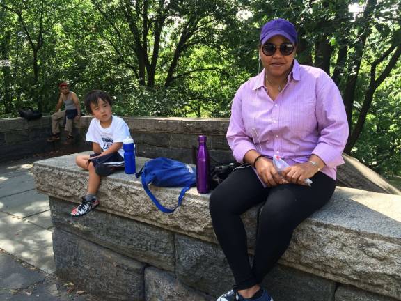 for some, voting is not child's play Nichole Pierre, 39, of Brooklyn, nannies for an Upper West Side boy. Photo: Brett Dahlberg