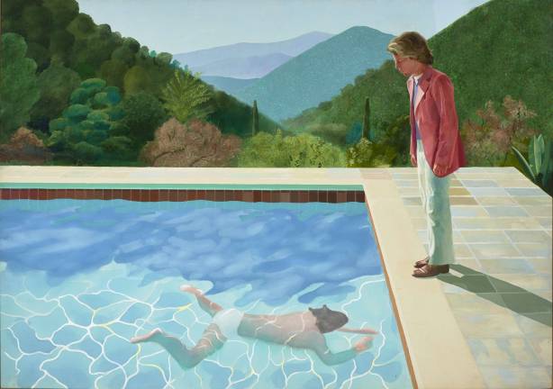 Take a Bow, David Hockney David Hockney, "Portrait of an Artist (Pool with Two Figures)." 1972, acrylic on canvas. The Lewis Collection. © David Hockney. Photo: Art Gallery of New South Wales / Jenni Carter