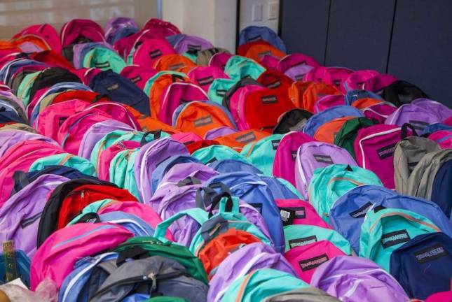 back to school backpacks All packed up and ready to distribute. Photo courtesy of Coalition for the Homeless