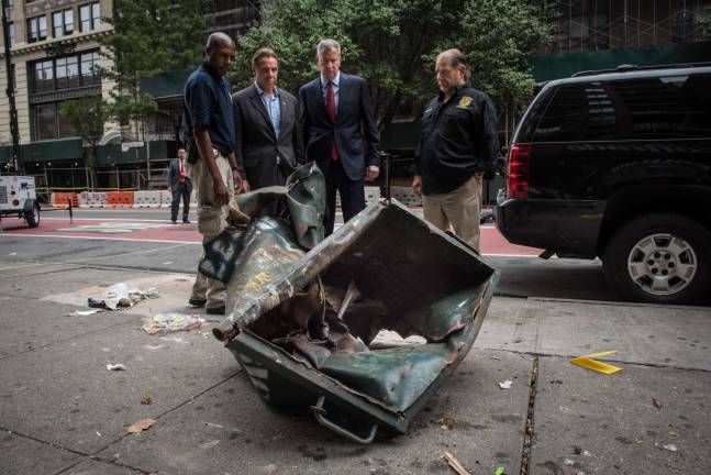 CAPTURING the mayor Mayor Bill de Blasio and Gov. Andrew Cuomo on Sept. 18 at the site of an explosion in Chelsea the night before. Photo: Michael Appleton/Mayoral Photography Office.