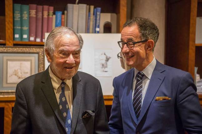 Drawn to Collecting Eugene V. Thaw (left) with Morgan Director Colin B. Bailey in 2016. Photo: Graham S. Haber