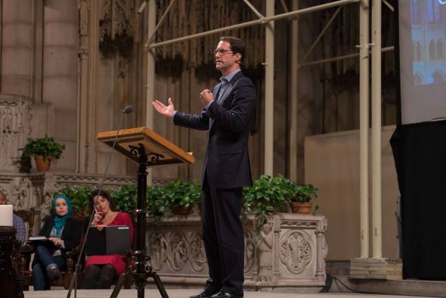 faith leaders address guns U.S. Rep. Jim Himes (Conn., 4th District), the closing keynote speaker at a day-long training program at Riverside Church Oct. 7. Photo: Helena Kincaid