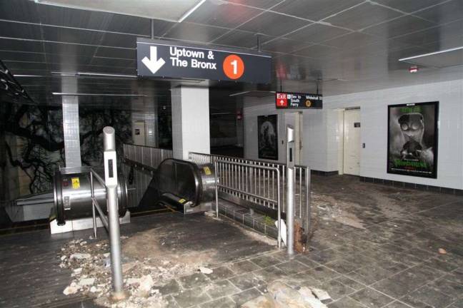 the big question South Ferry Station, Nov. 3, 2012. Photo: MTA / Leonard Wiggins