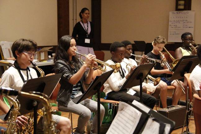 Students in the Middle School Arts Audition Boot Camp&#x2019;s Music Division in rehearsal. The boot camp is a cooperative venture between Lincoln Center and the city&#x2019;s Department of Education. Photo: Christopher St. Clair