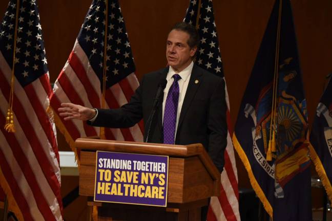 What the GOP Health Care Bill Could Mean for New Yorkers Gov. Andrew Cuomo delivers remarks at SEIU rally. Photo courtesy of the Governor's office, via flickr
