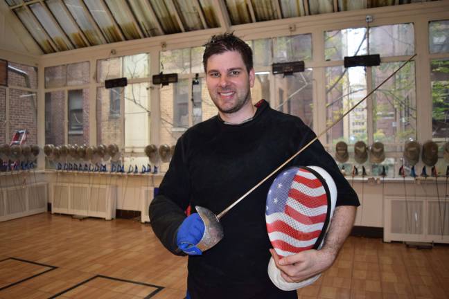 Fencing champ morehouse shares olympic mindset Tim Morehouse at his fencing club. Photo: Genia Gould