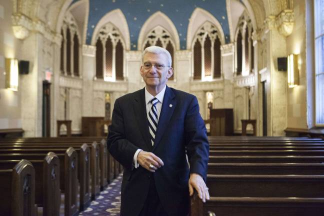 Charles Salomon, Riverside Memorial Chapel A Gift for Helping People in Dark Times Community Builder Charles Solomon at the Riverside Memorial Chapel, where he works to provide meaningful services for community members when they lose loved ones. Photo by Mary Newman