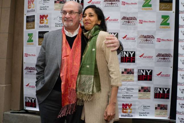 banned work opens new york indian Film Festival Salman Rushdie and Kiran Desai on the red carpet at opening of 2017 New York Indian Film Festival. Photo: Maria Boyadjieva