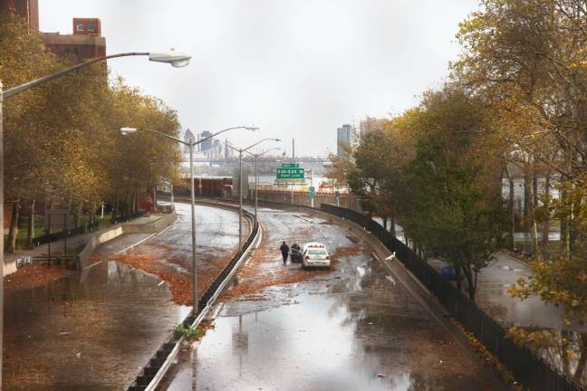 audit faults NYCHA Preparedness plans News The FDR Drive in the days following Superstorm Sandy.