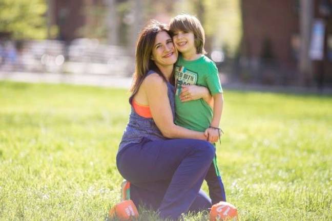 putting the Fun in Fitness Mara Wedeck and her son, Ben. Photo: Cat and Zach Photography