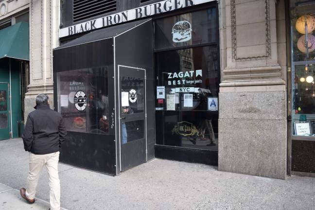 ‘A Day without immigrants’ Black Iron Burger, citing the chain’s immigrant ownership closed its Seventh Avenue outpost in a “show of solidarity." Photo: Michael Garofalo