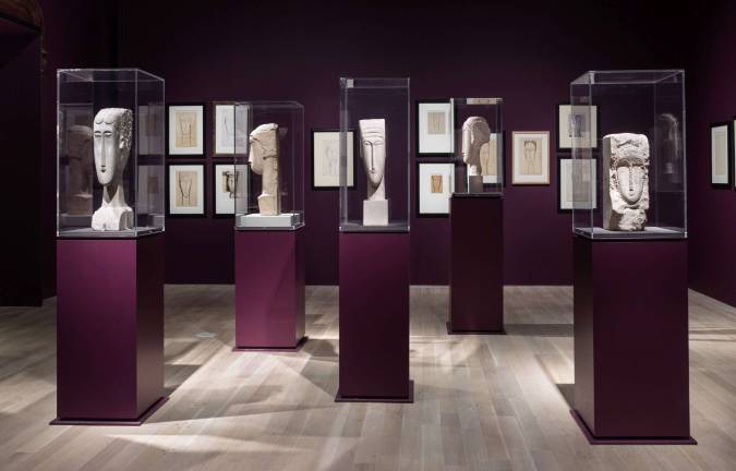 Taking Off the Mask Installation view of the exhibition "Modigliani Unmasked." On view through February 4, 2018. The Jewish Museum, New York.