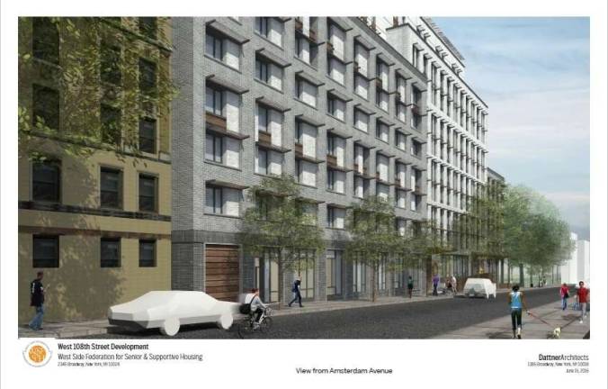 Supporting housing — and diversity A rendering of an affordable housing develoment proposed for West 108th Street. Courtesy of Dattner Architects