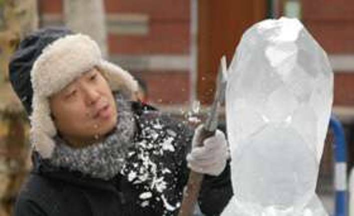 Ice Sculpture in Central Park