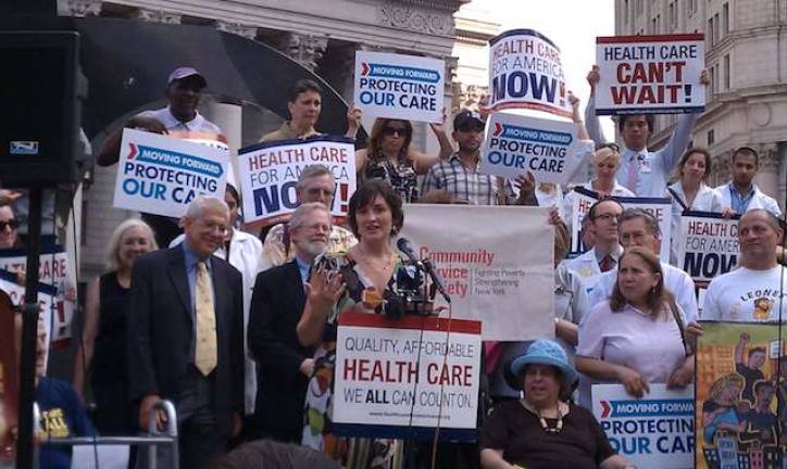 Advocacy Groups Rally Downtown in Support of Supreme Court Healthcare Ruling Advocacy Groups Rally Downtown in Support of Supreme Court Healthcare Ruling
