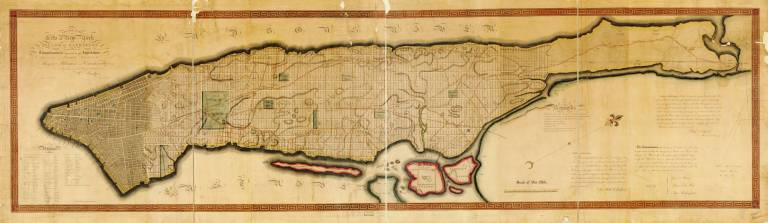 DISRUPTING THE GRID This map was the centerpiece of the 1811 Commissioners Plan for New York City, which developed the original Manhattan street-grid system between roughly Houston Street on the south and 155th Street on the north. Image via Wikimedia Commons