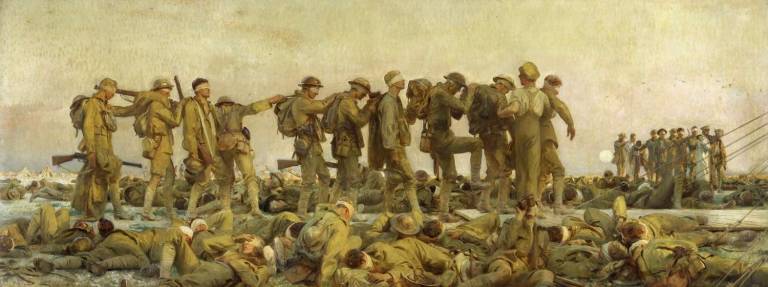 hellfire and homecomings John Singer Sargent (1856–1925). "Gassed," 1919, Oil on canvas, 90 ½ × 240 in. Courtesy of IWM (Imperial War Museums), London. Photo: ©IWM Imperial War Museums