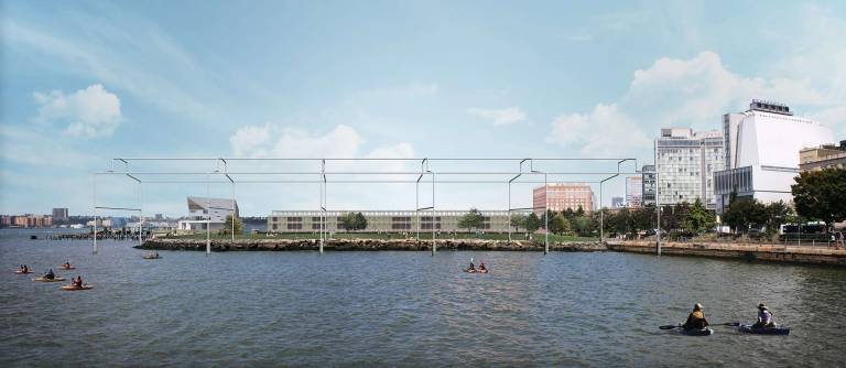 Whitney pitches Gansevoort Peninsula installation A rendering of the proposed project “Day’s End” by David Hammons. Image: Guy Nordenson and Associates