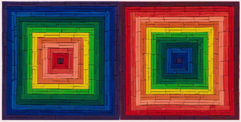 big, bold and fresh Vik Muniz, “Metachrome (Double Scramble, after Frank Stella),” 2016, Archival pigment print, Ben Brown Fine Arts, London