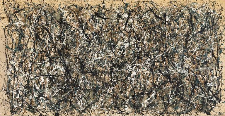 america’s Drip Master at moma Jackson Pollock (American, 1912-1956). "One: Number 31, 1950." 1950. Oil and enamel paint on canvas, 8' 10? x 17' 5 5/8? (269.5 x 530.8 cm). The Museum of Modern Art, New York. Sidney and Harriet Janis Collection Fund (by exchange), 1968. © 2015 Pollock-Krasner Foundation / Artists Rights Society (ARS), New York