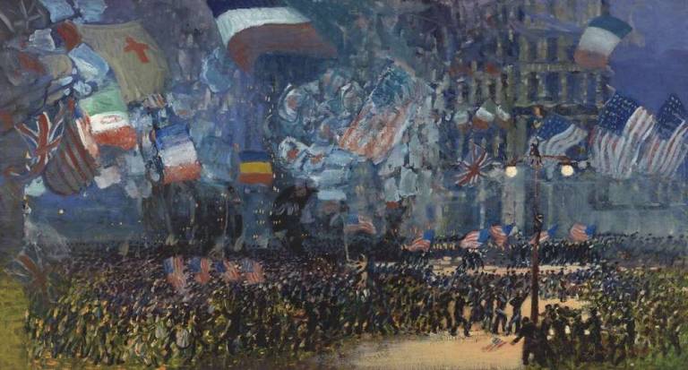 hellfire and homecomings George Benjamin Luks (1867–1933). "Armistice Night," 1918. Oil on canvas, 37 × 68 3/8 in. Whitney Museum of American Art, New York, Gift of an anonymous donor. Photo: ©Whitney Museum of American Art