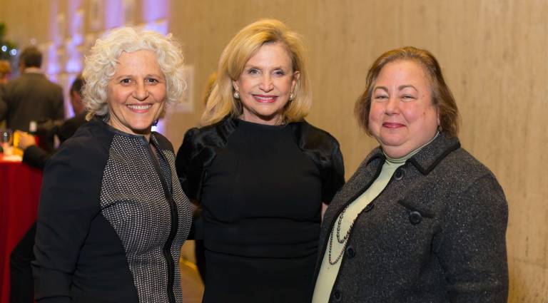 45 years and counting event honors our town, east side businesses From left, Straus News President Jeanne Straus, Congresswoman Carolyn Maloney, and Sen. Liz Krueger