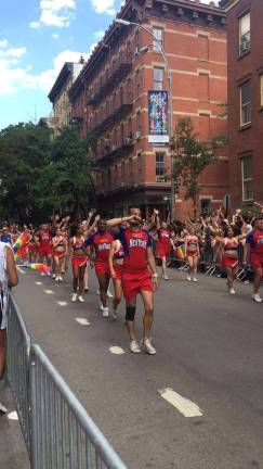 Marching along Christopher Street. Photo: Estelle Pyper